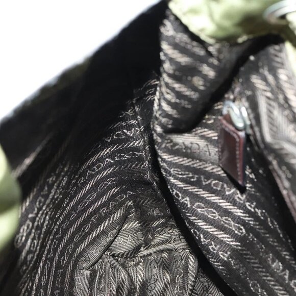PRADA Backpack Nylon Green Silver Auth BA5271 - Picture 13 of 16